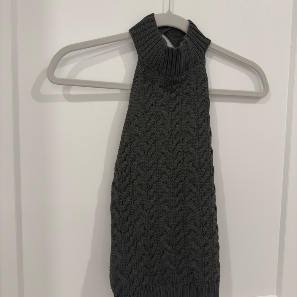 Mango Dark Green Knit Halter - Picture 2 of 5